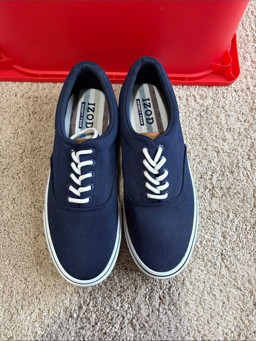 Izod Navy Canvas Low-Top Sneakers with White Laces